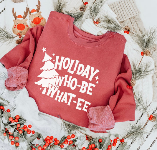 **CHRISTMAS IN JULY** Holiday Who-Be What-EE Heather Red Sweatshirt