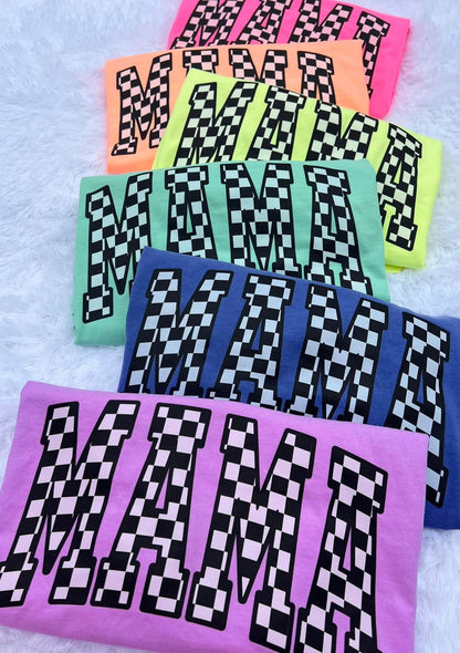 Mama Black & White Checkered Color Options