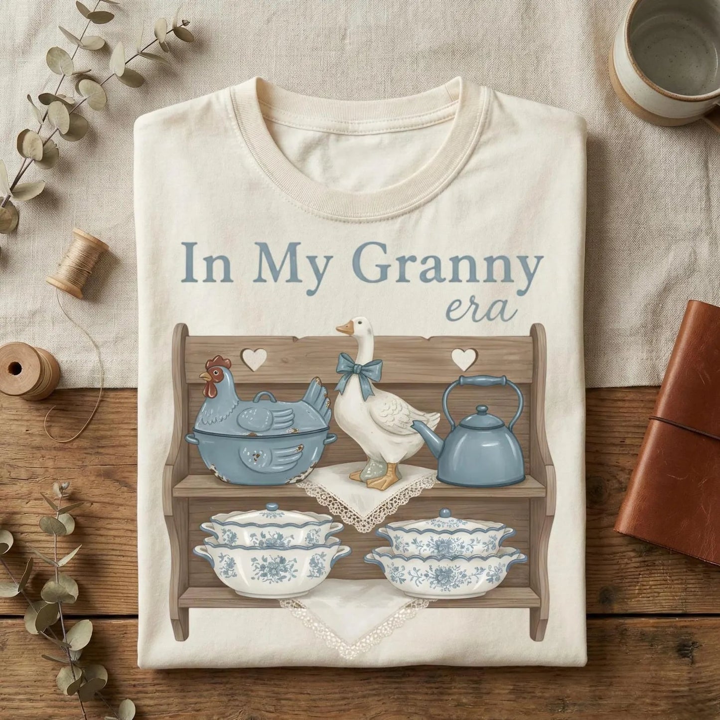 Thrifted Items In My Granny Era Ivory Tee