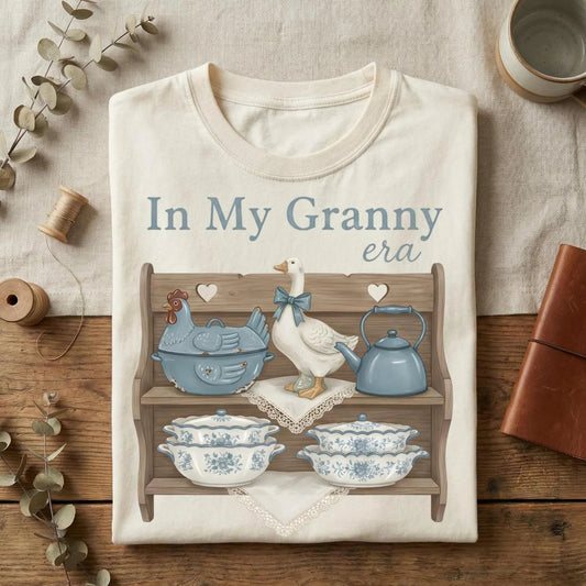Thrifted Items In My Granny Era Ivory Tee