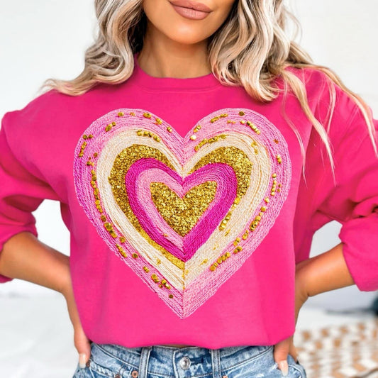 Painted Airbrush Valentines Heart Heliconia Sweatshirt