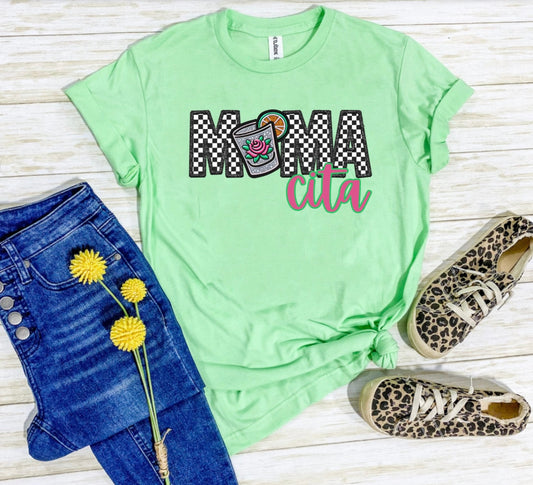 Checkered Mama Cita Mint Tee