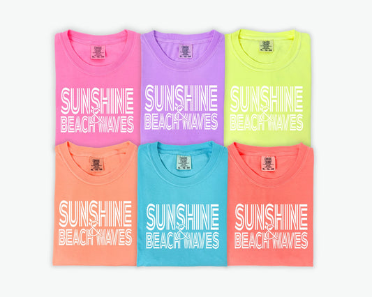 Sunshine & Beach Waves Tee Color Options