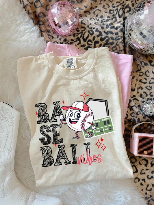 Baseball Vibes Dancing Baseball Ivory Tee
