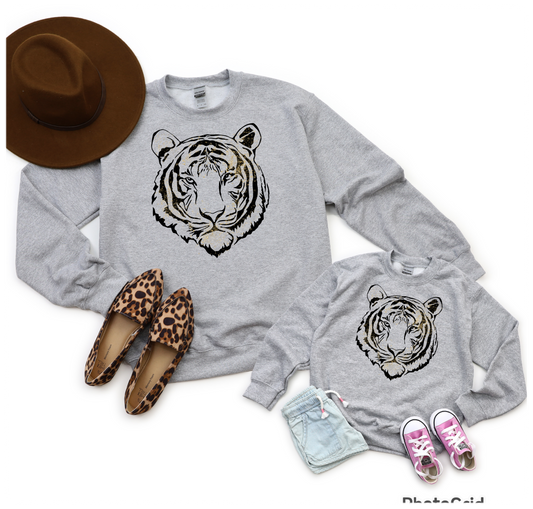 Tiger Face Sports Grey Sweatshirt