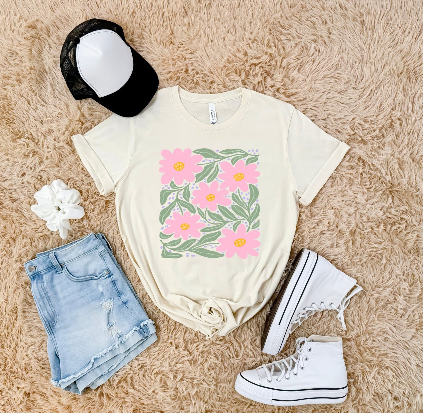 Floral Abstract #3 Natural Tee