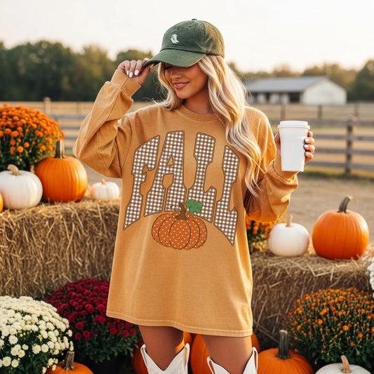 Spotted Fall Mustard Long Sleeve Tee