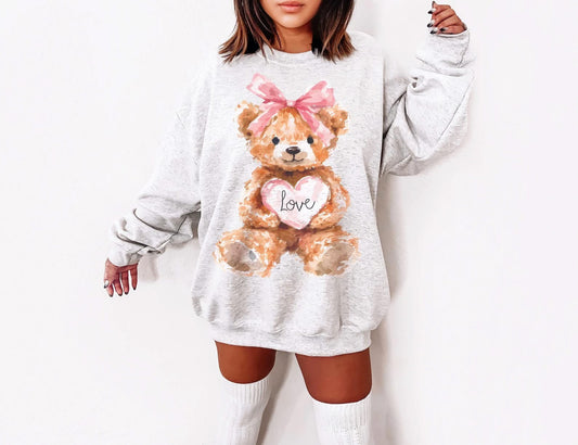 Love Teddy Bear Ash Sweatshirt