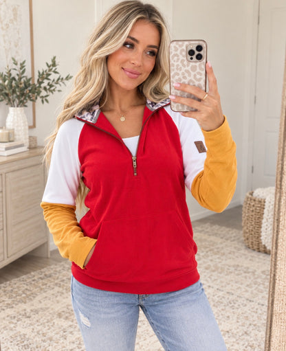 READY TO SHIP--Red & Gold Half Zip❤️💛 (Copy)