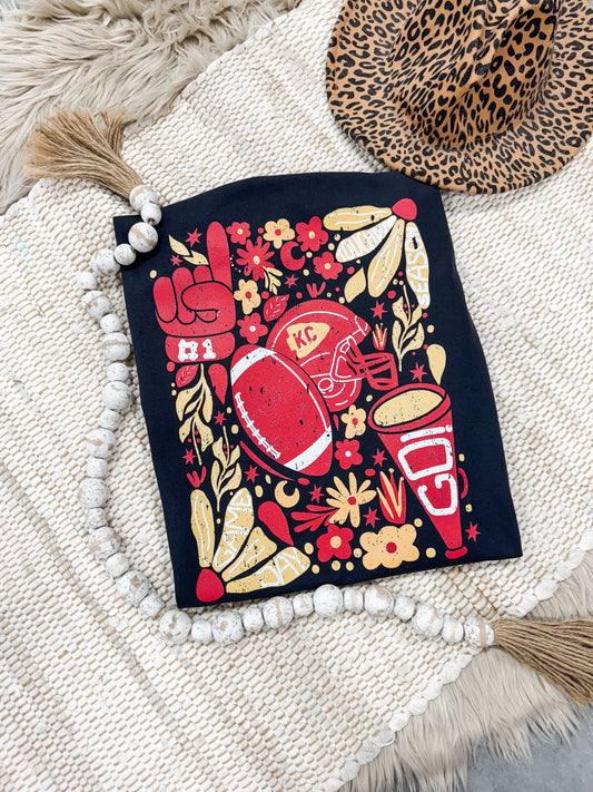 **FIRST 50 DEAL** KC Daisy Collage Black Tee