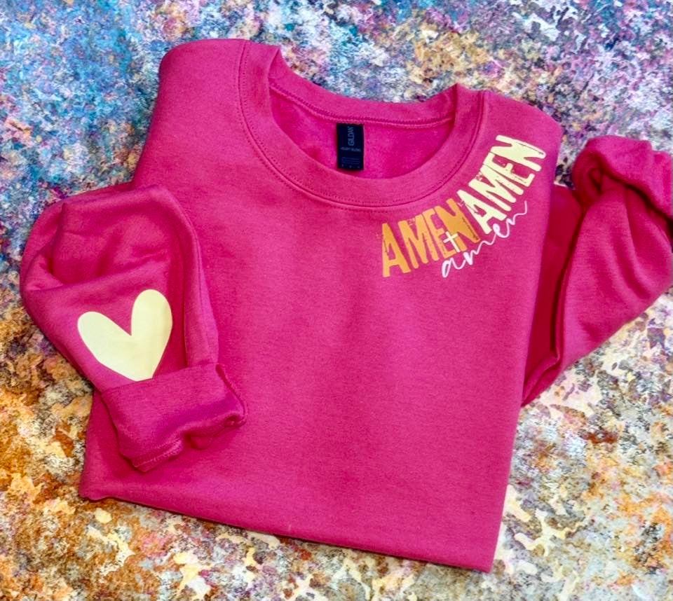 Neckline Amen Repeat Heliconia Sweatshirt