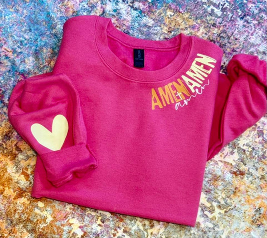 Neckline Amen Repeat Heliconia Sweatshirt
