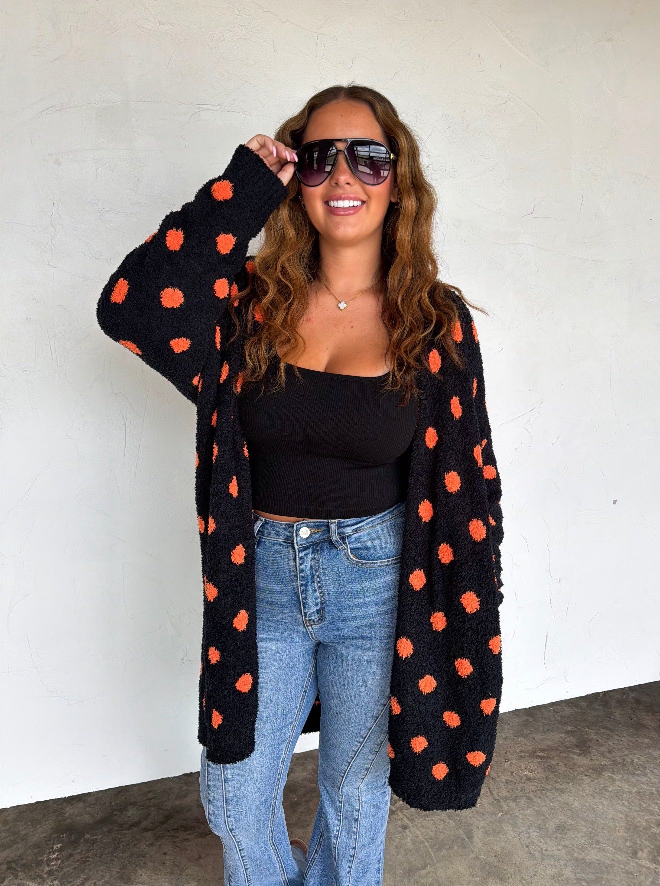 **PREORDER** Reversible Polka Dot Cardigan