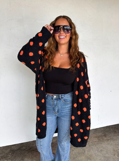 **PREORDER** Reversible Polka Dot Cardigan