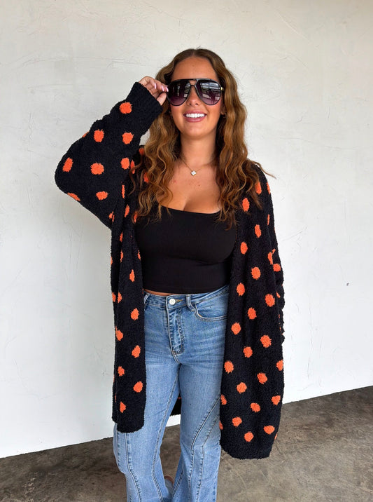 **PREORDER** Reversible Polka Dot Cardigan