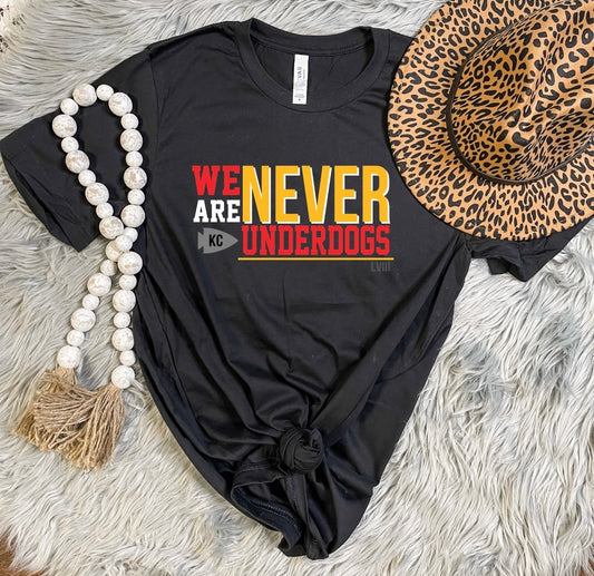 Red & Gold We Are Never The Underdogs Black Tee