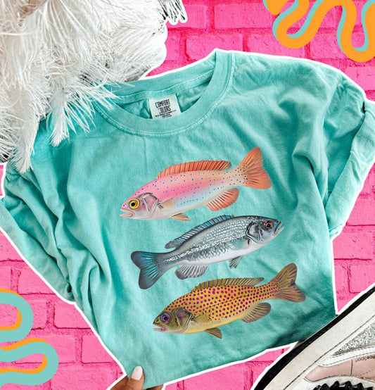 Fisherman Design Light Green Tee