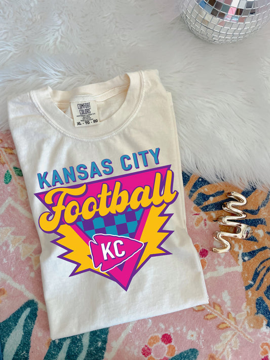 90’s Kansas City Football Retro Ivory Tee