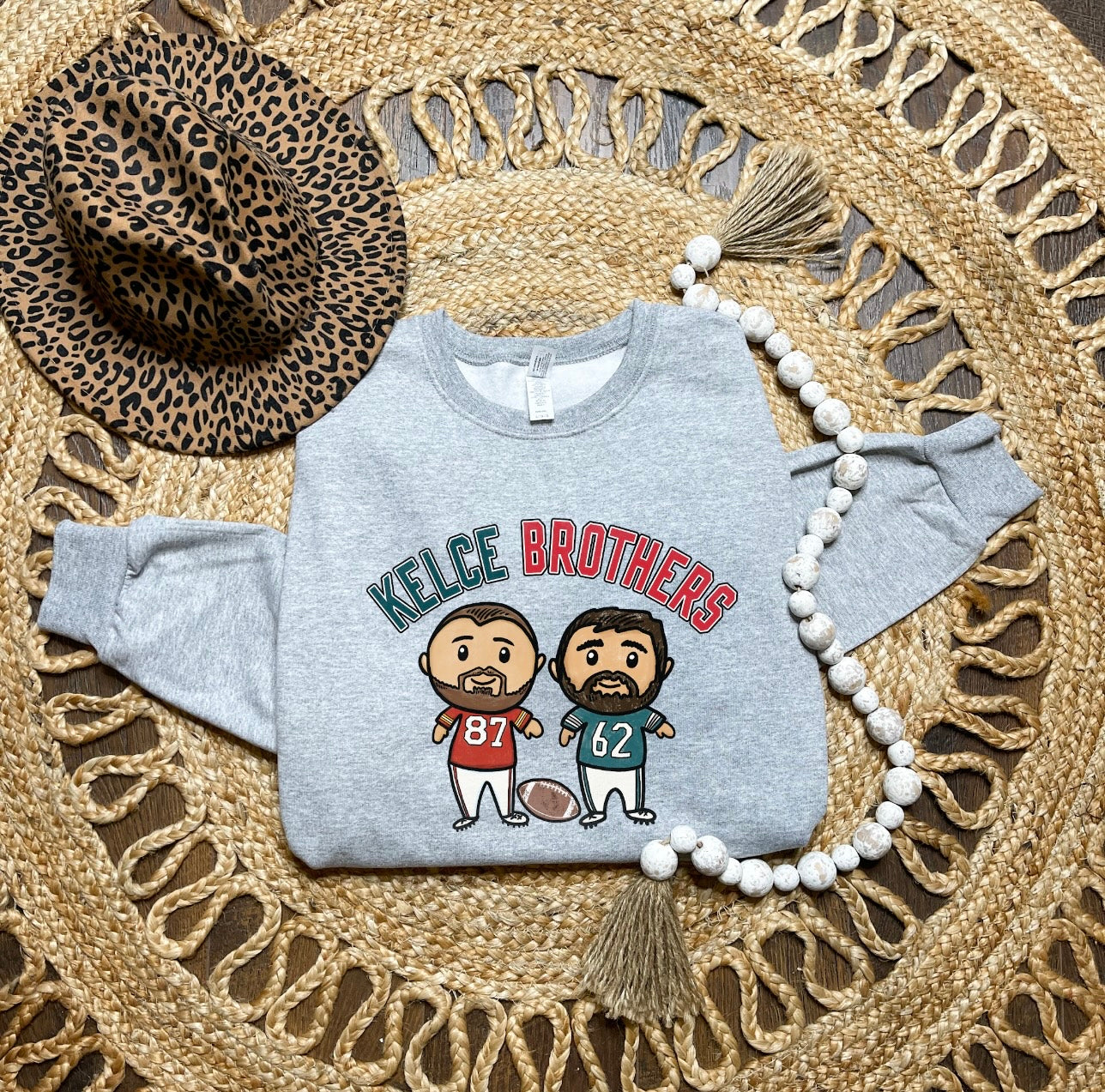 Kelce Brothers Emoji Design Sports Grey Sweatshirt