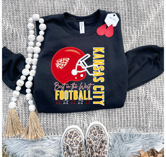 Kansas City Best In The West Red Helmet Black Sweatshirt