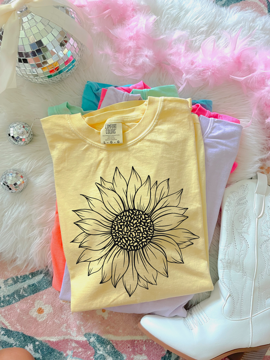 Black Sunflower Banana Tee