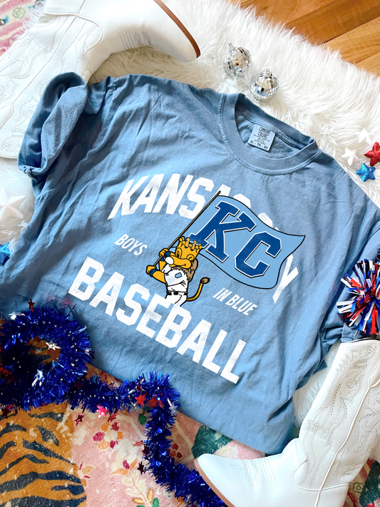 KC Flag Boys In Blue Blue Jean Tee