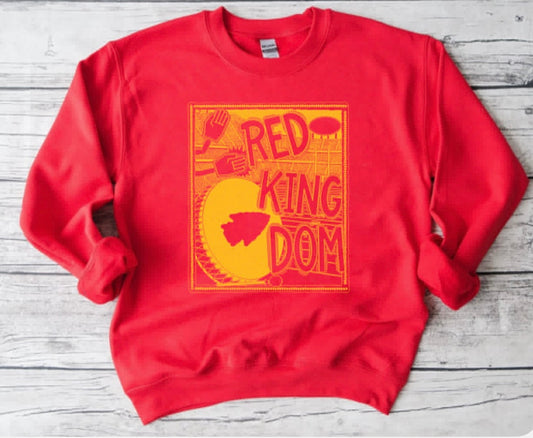 **HALFTIME DEAL** Gold Red Kingdom Arrow Drum Red Sweatshirt