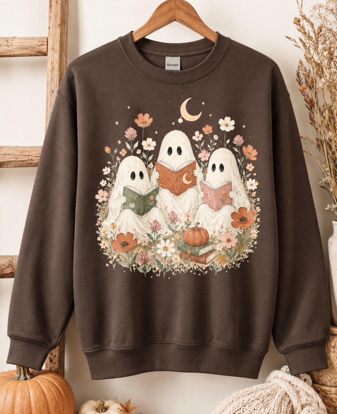 Bookish Ghost Chocolate Sweatshirt