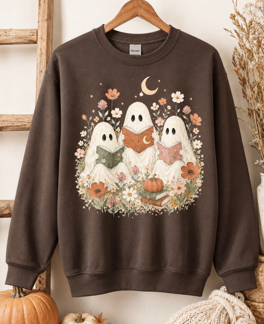 Bookish Ghost Chocolate Sweatshirt