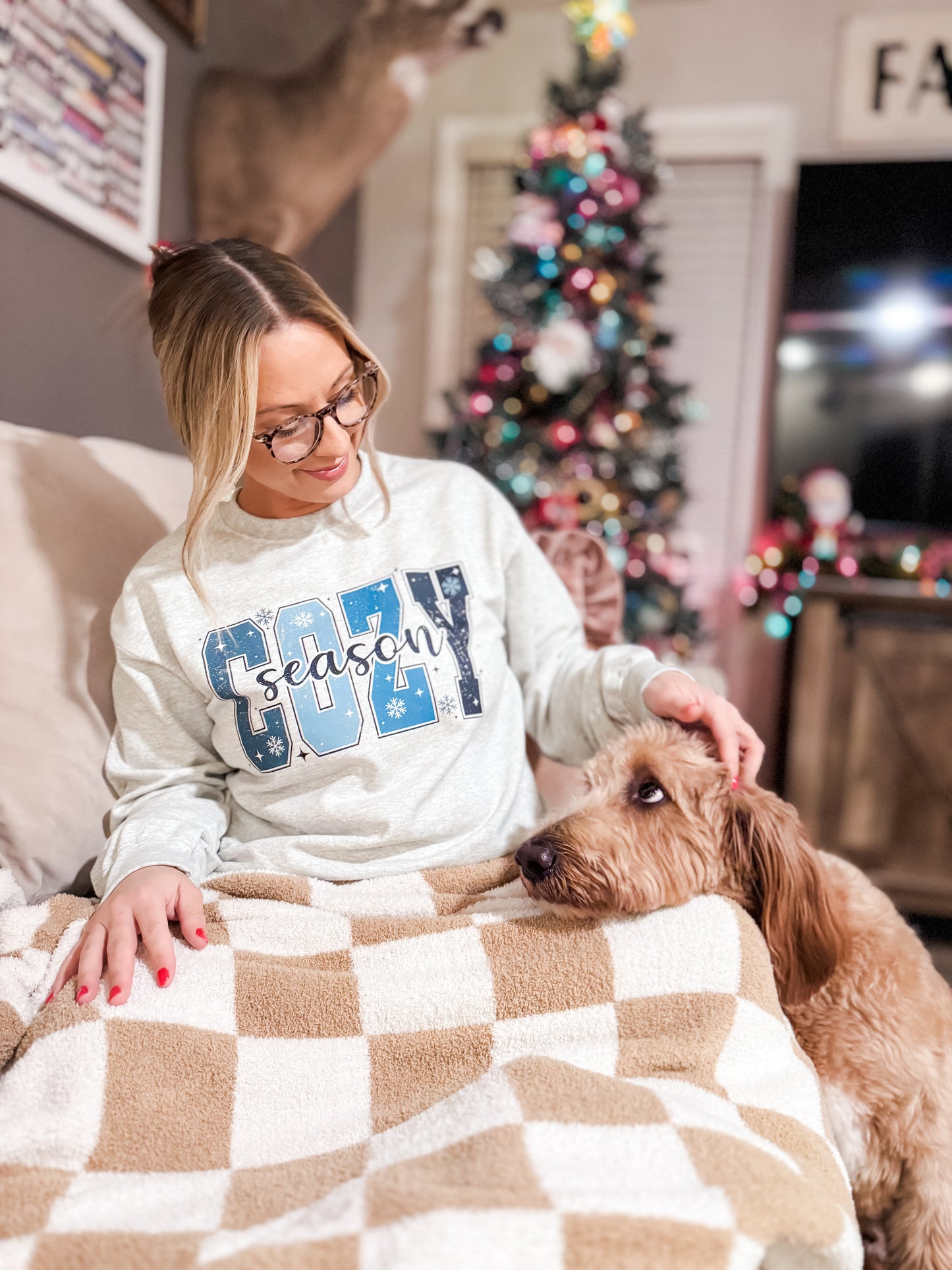 Snowflake Blue Cozy Season Ash Sweatshirt