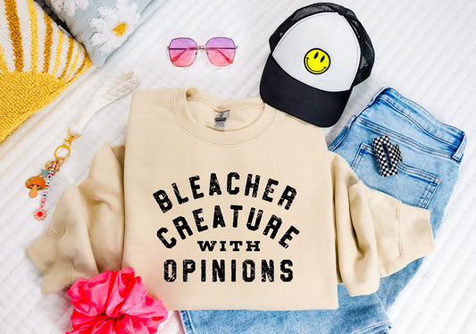 Black Bleacher Creature With Opinions Sand Sweatshirt