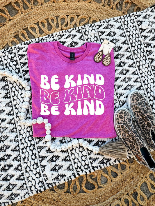 **DEAL PRICE** White Be Kind Repeat Heather Berry Tee