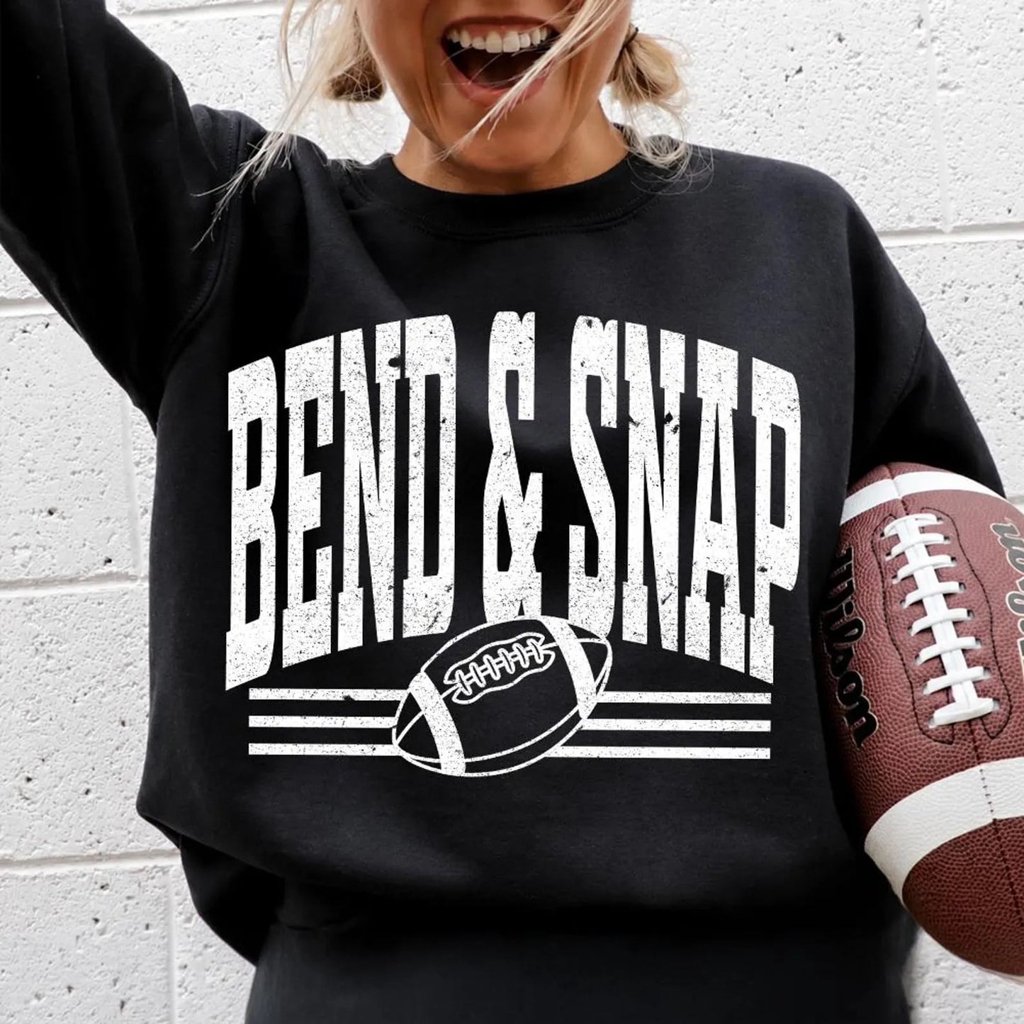 White Distressed Bend & Snap Black Sweatshirt