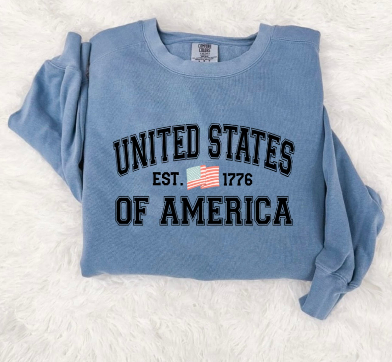United States Of America Est 1776 Blue Jean Sweatshirt