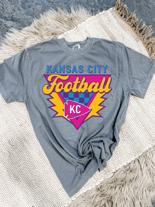 90’s Kansas City Football Retro Grey Tee