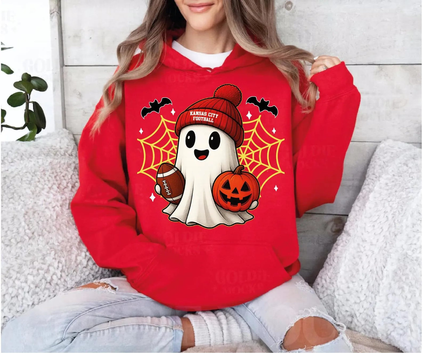 **HALFTIME DEAL** Spider Web Kansas City Ghost Red Hoodie