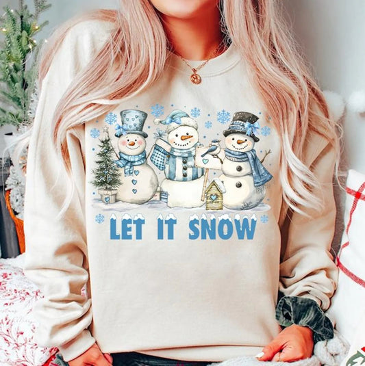 Let It Go Blue Snowman Sand Sweatshirt