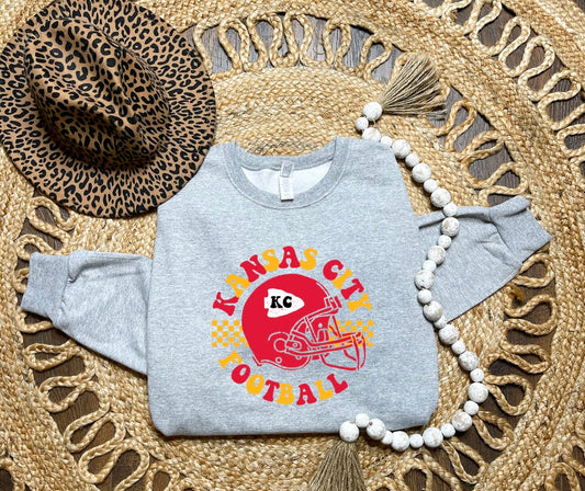 Checkered Kansas City Football Circle Sports Grey Option