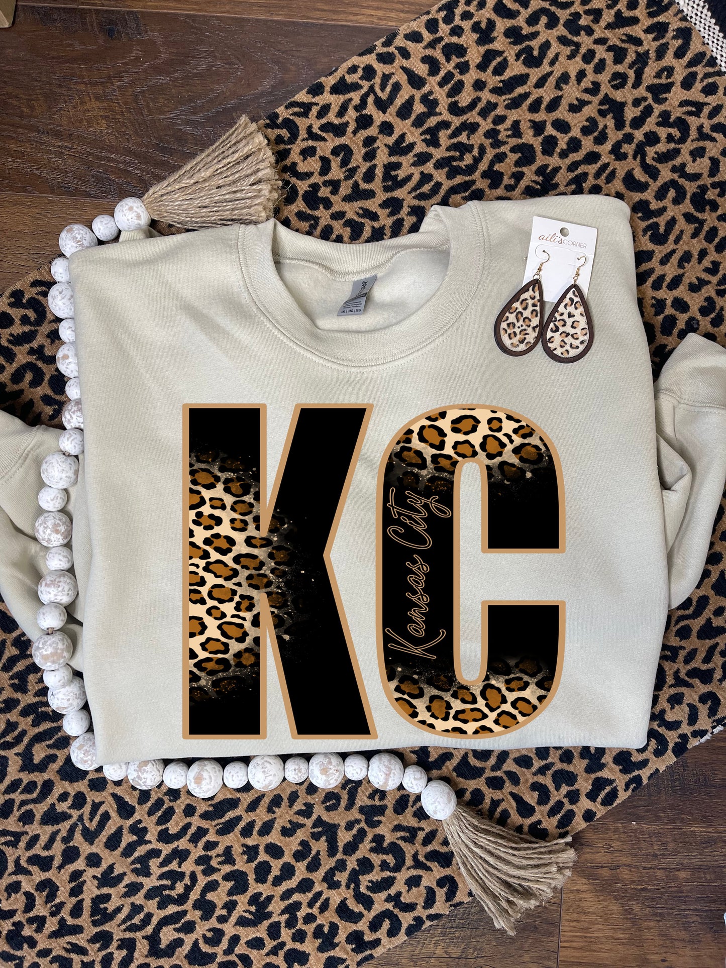 Kansas City Natural Leopard KC Sand Sweatshirt