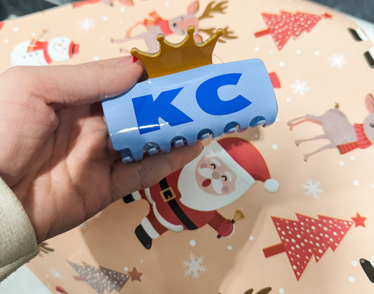 **BLACK FRIDAY DEAL** Blue KC Crown Claw Clip