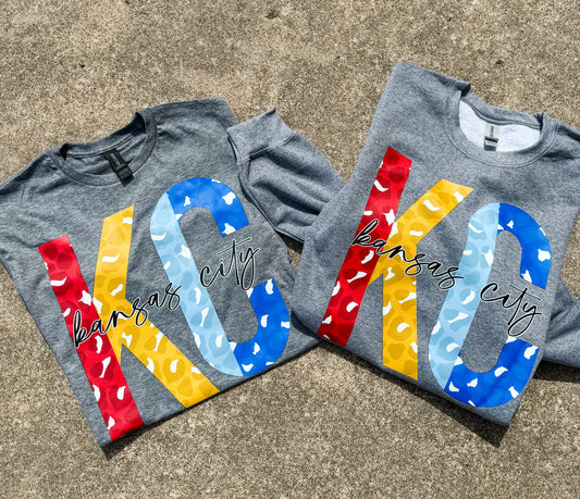 Red & Blue Leopard KC Heather Graphite Option