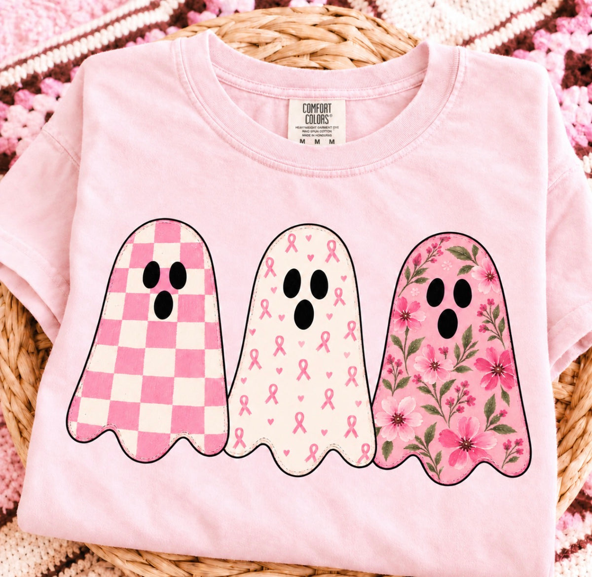 Triple Floral Pink Ghost Blossom Tee