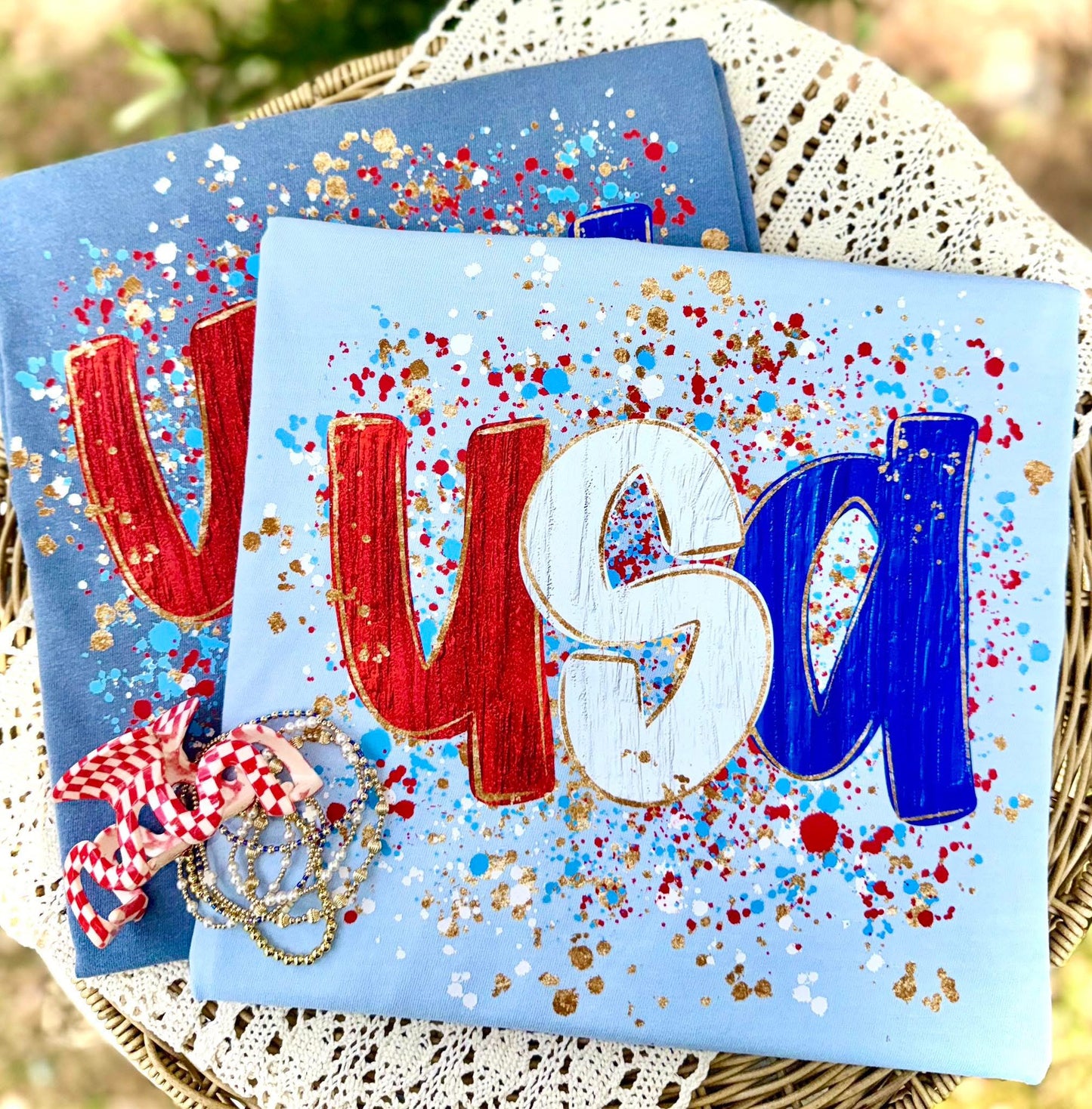 **DEAL OF THE DAY** USA Splatter Tee Option