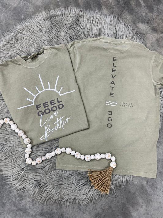 FRONT + BACK Elevate 360 Vertical Sandstone Tee