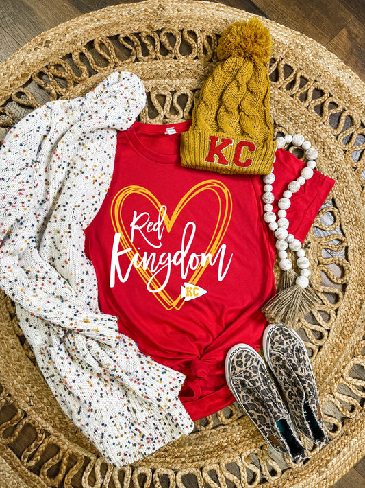 **DEAL PRICE** Red Kingdom Script Heart Red Tee