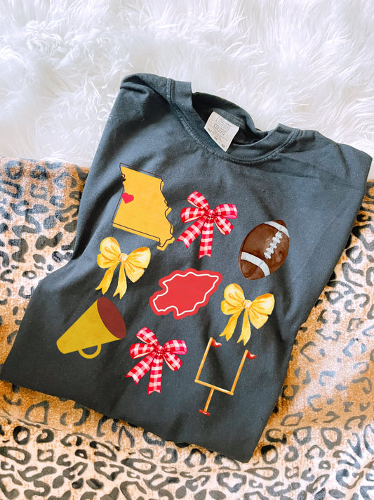 Arrow & Missouri Football Collage Black Tee