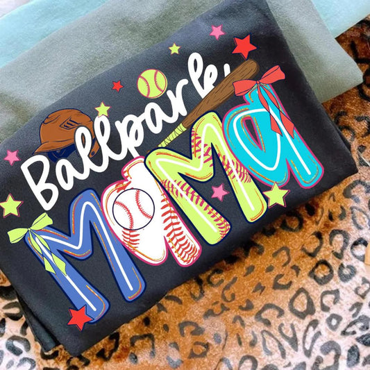 Ballpark Mama Black Tee