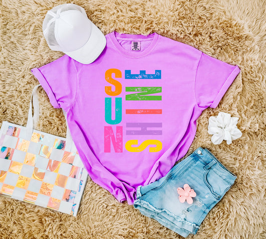 Vertical Sunshine Neon Violet Tee