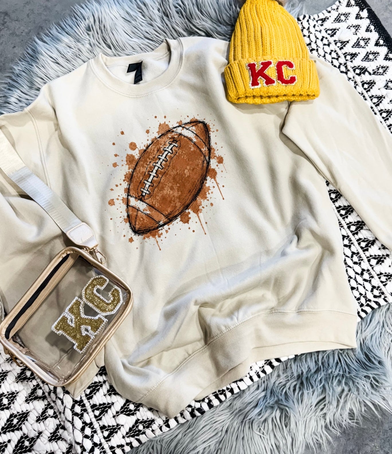 Splatter Football Sand Sweatshirt