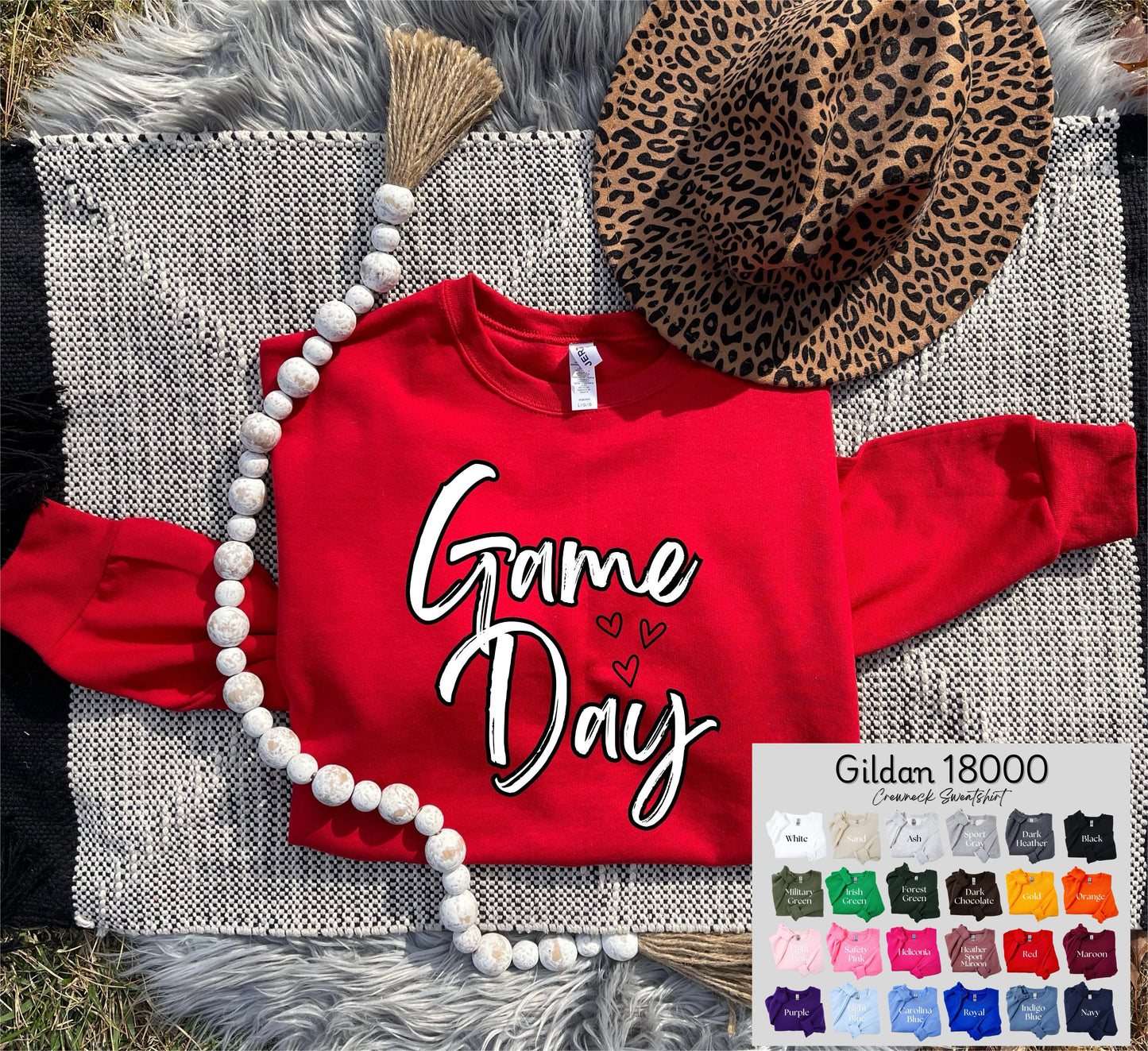 Game Day Hearts Sweatshirt Option